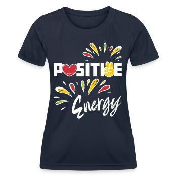Énergie positive - Optimisme Positivité - T-shirt sport Femme - bleu marine - Devant - AI Model Female 172 light (172cm)