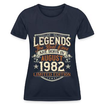 August 1982 Born Legends Birthday - Women's Functional T-Shirt - navy - Front - AI Model Female 172 light (172cm)