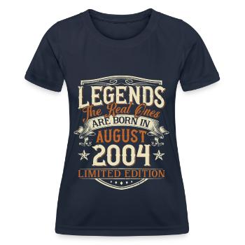 August 2004 Born Legends Birthday - Women's Functional T-Shirt - navy - Front - AI Model Female 172 light (172cm)