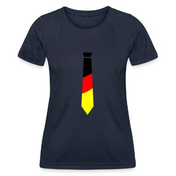 cravate allemagne - T-shirt sport Femme - bleu marine - Devant - AI Model Female 172 light (172cm)