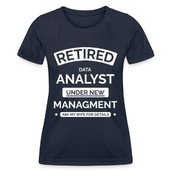 Retired Data Analyst - Women's Functional T-Shirt - navy - Front - AI Model Female 172 light (172cm)