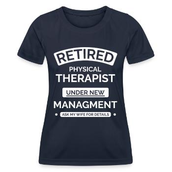 Physiothérapeute à la retraite - T-shirt sport Femme - bleu marine - Devant - AI Model Female 172 light (172cm)