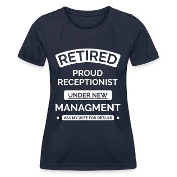 Retired receptionist - Women's Functional T-Shirt - navy - Front - AI Model Female 172 light (172cm)