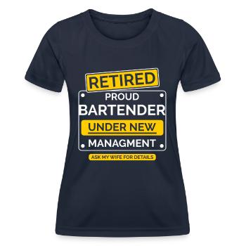 Barkeeper Ruhestand - Frauen Funktions-T-Shirt - Navy - Vorne - AI Model Female 172 light (172cm)