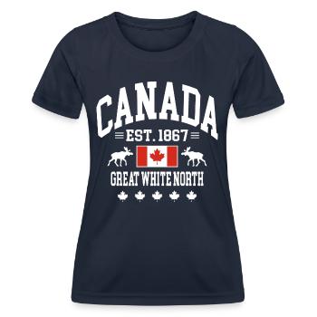 Canada - T-shirt sport Femme - bleu marine - Devant - AI Model Female 172 light (172cm)