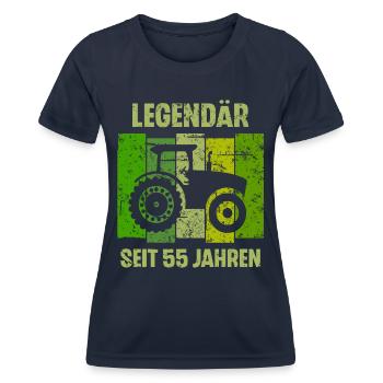 55 Geburtstag Geschenk 55. Landwirt Spruch - Frauen Funktions-T-Shirt - Navy - Vorne - AI Model Female 172 light (172cm)