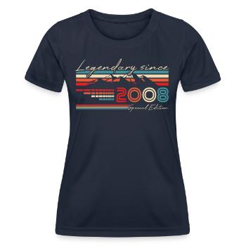 Berge Jahrgang 2008 Geburtstag Geschenk - Frauen Funktions-T-Shirt - Navy - Vorne - AI Model Female 172 light (172cm)