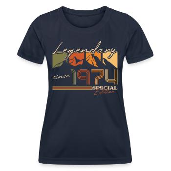 Berge Vintage 1974 Jahrgang Geburtstag - Frauen Funktions-T-Shirt - Navy - Vorne - AI Model Female 172 light (172cm)