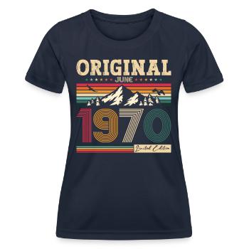55th Birthday Original June 1970 Vintage 1970 - Women's Functional T-Shirt - navy - Front - AI Model Female 172 light (172cm)