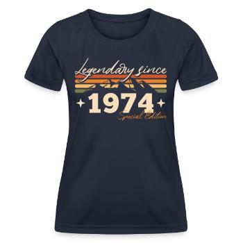 1974 Jahrgang Berge Vintage Geburtstagsgeschenk - Frauen Funktions-T-Shirt - Navy - Vorne - AI Model Female 172 light (172cm)