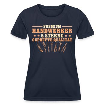 Premium Handwerker 5 Sterne Heimwerker - Frauen Funktions-T-Shirt - Navy - Vorne - AI Model Female 172 light (172cm)