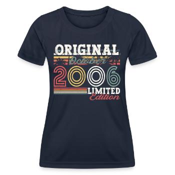 Original October 2006 16th Birthday Gift Cool - Women's Functional T-Shirt - navy - Front - AI Model Female 172 light (172cm)