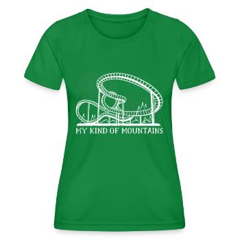 Roller Coaster Amusement Park - Women's Functional T-Shirt - kelly green - Front - AI Model Female 172 dark (172cm)