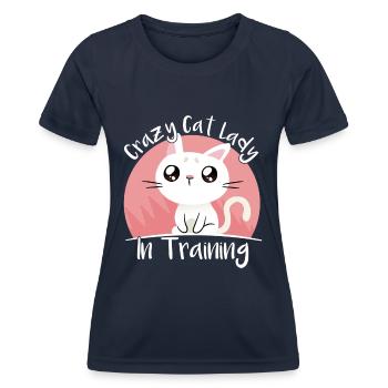 Crazy Cat Lady in Training Kitten - Women's Functional T-Shirt - navy - Front - AI Model Female 172 light (172cm)