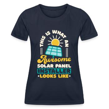 Solar Panel Installer - Women's Functional T-Shirt - navy - Front - AI Model Female 172 light (172cm)