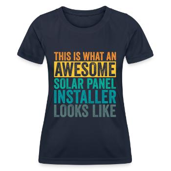 Solar Panel Installer - Women's Functional T-Shirt - navy - Front - AI Model Female 172 light (172cm)