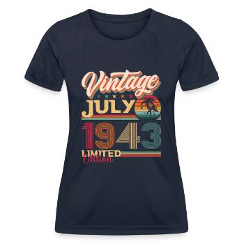 Millésime Juillet 1943 79ème anniversaire Hommes 79 ans - T-shirt sport Femme - bleu marine - Devant - AI Model Female 172 light (172cm)