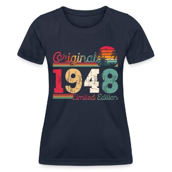 Né en 1948 75e anniversaire Cadeau homme / femme - T-shirt sport Femme - bleu marine - Devant - AI Model Female 172 light (172cm)