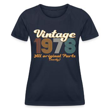 Original vintage 1978 44th birthday gift - Women's Functional T-Shirt - navy - Front - AI Model Female 172 light (172cm)