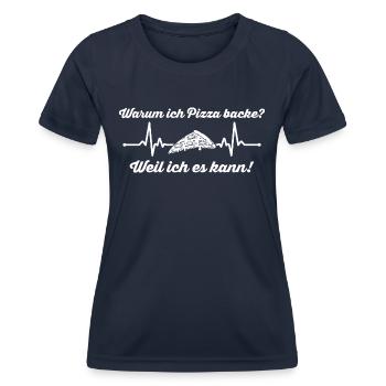 Pizzabäcker Weil ich es kann - Frauen Funktions-T-Shirt - Navy - Vorne - AI Model Female 172 light (172cm)