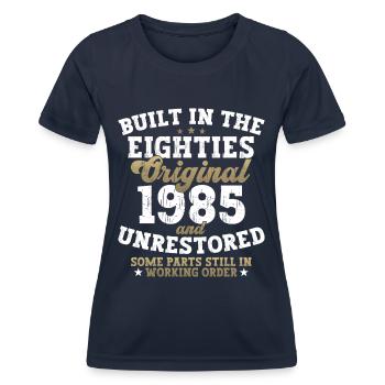 Built in the eighties 1985 37th birthday men - Women's Functional T-Shirt - navy - Front - AI Model Female 172 light (172cm)
