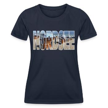 Nordsee - Frauen Funktions-T-Shirt - Navy - Vorne - AI Model Female 172 light (172cm)