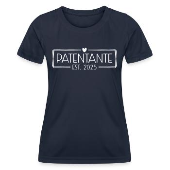 Babyparty Patentante 2025 Schwangerschaft Geschenk - Frauen Funktions-T-Shirt - Navy - Vorne - AI Model Female 172 light (172cm)