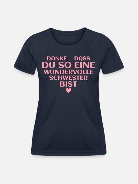 Beste Schwester Dankeschön Geschenk - Frauen Funktions-T-Shirt - Navy