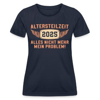 Altersteilzeit 2025 Angehender Rentner - Frauen Funktions-T-Shirt - Navy - Vorne - AI Model Female 172 light (172cm)