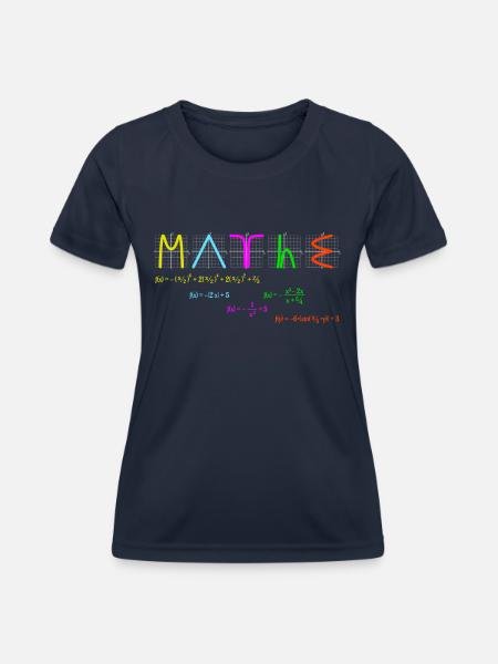 Mathe mit Funktionen bunt - Frauen Funktions-T-Shirt - Navy