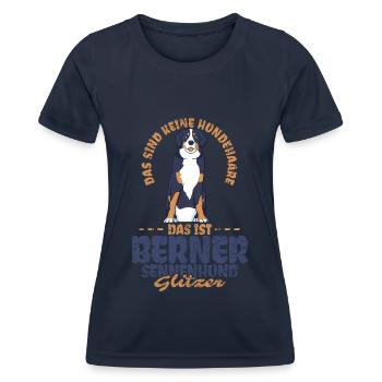 Das Sind Keine Hundehaare Berner Sennenhund - Frauen Funktions-T-Shirt - Navy - Vorne - AI Model Female 172 light (172cm)