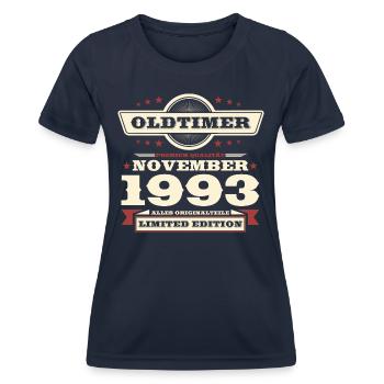 30th Birthday Vintage November Vintage 1993 - Women's Functional T-Shirt - navy - Front - AI Model Female 172 light (172cm)