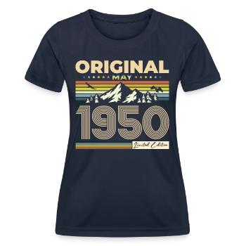 Legend May 1950 Vintage 1950 Birthday 1950 - Women's Functional T-Shirt - navy - Front - AI Model Female 172 light (172cm)
