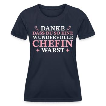 Arbeitskollegin Jobwechsel Wundervolle Chefin - Frauen Funktions-T-Shirt - Navy - Vorne - AI Model Female 172 light (172cm)