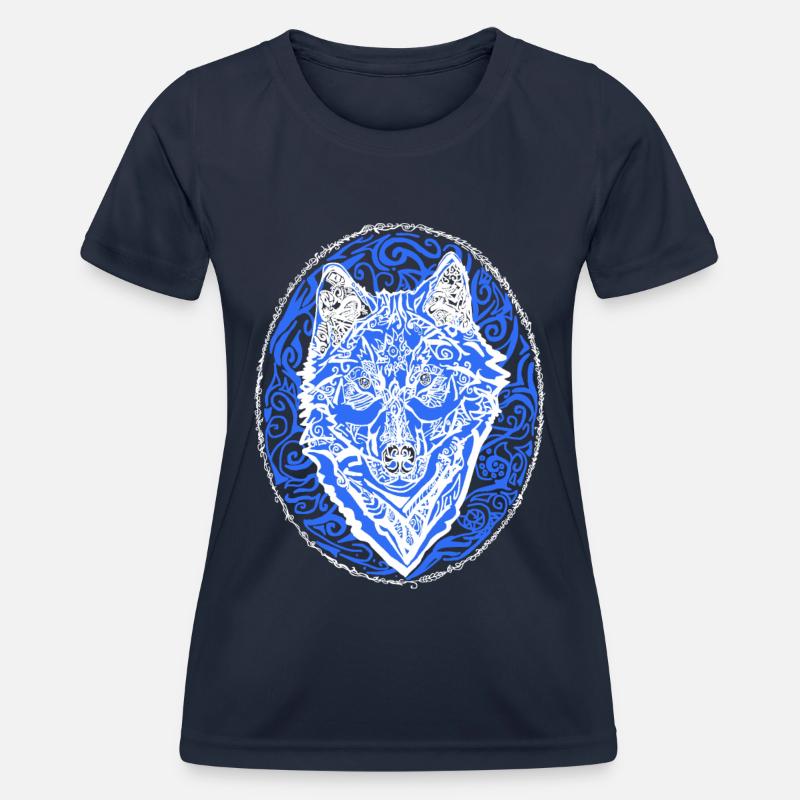 wolf - Women's Functional T-Shirt - navy