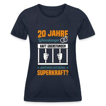 Hochzeitstag Jubiläum Verheiratet Ehe Ehemann - Frauen Funktions-T-Shirt - Navy - Vorne - AI Model Female 172 light (172cm)