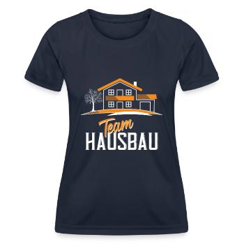 Team Hausbau - Frauen Funktions-T-Shirt - Navy - Vorne - AI Model Female 172 light (172cm)