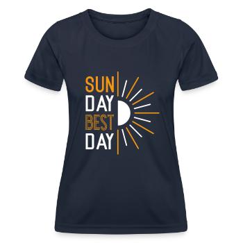 Dimanche Meilleur Jour - T-shirt sport Femme - bleu marine - Devant - AI Model Female 172 light (172cm)