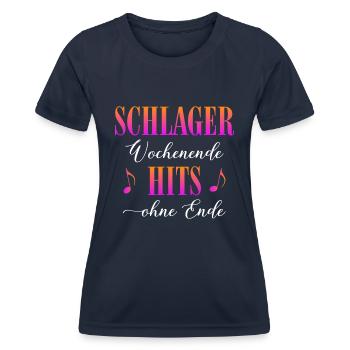 Schlager Wochenende - Frauen Funktions-T-Shirt - Navy - Vorne - AI Model Female 172 light (172cm)