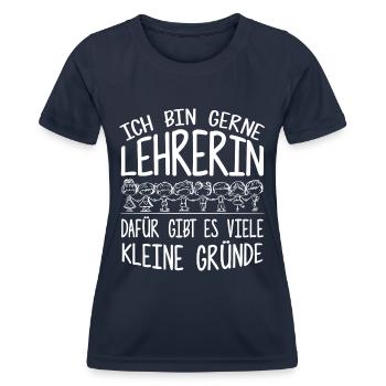 Kleine Gründe - Lehrerin - Frauen Funktions-T-Shirt - Navy - Vorne - AI Model Female 172 light (172cm)