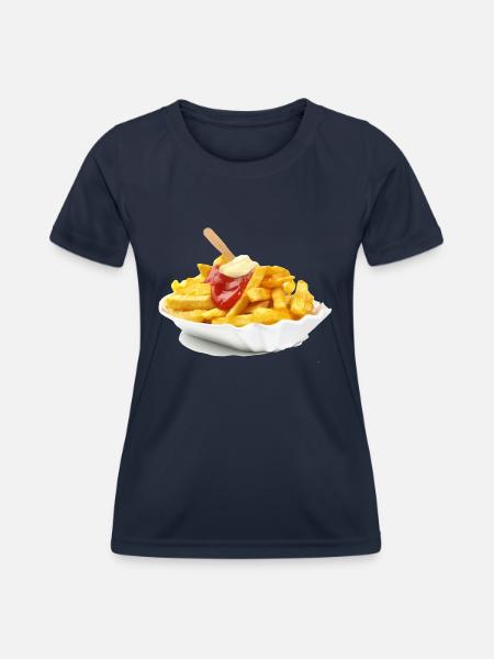 Pommes Schranke - Frauen Funktions-T-Shirt - Navy