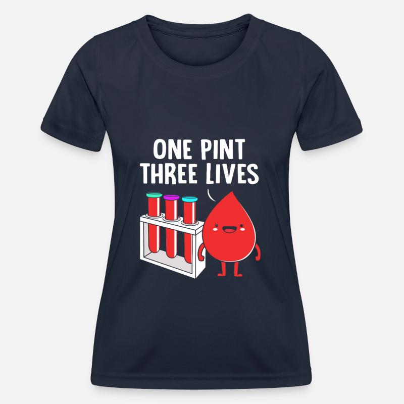 Bloddonor Bloddonation Bloddonation - Funktionsshirt til damer - marineblå