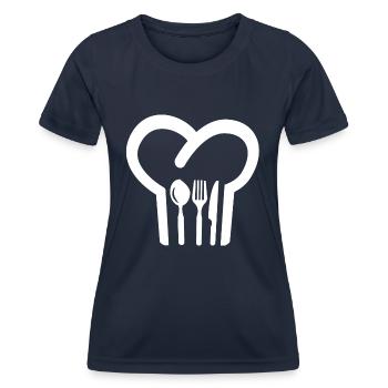 Bonnet de cuisine - T-shirt sport Femme - bleu marine - Devant - AI Model Female 172 light (172cm)