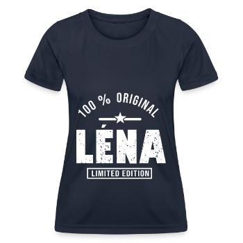 Léna shirt personnalisé prénom Léna - T-shirt sport Femme - bleu marine - Devant - AI Model Female 172 light (172cm)