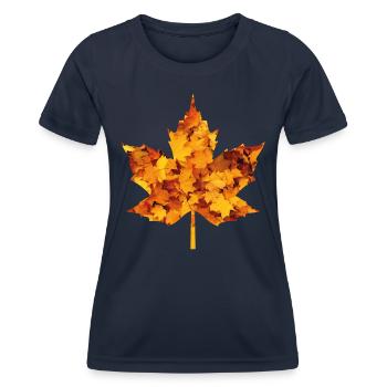 Maple leaf - Women's Functional T-Shirt - navy - Front - AI Model Female 172 light (172cm)