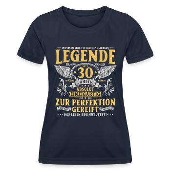 Legende seit 30 Jahren 30 Geburtstag Geschenk - Frauen Funktions-T-Shirt - Navy - Vorne - AI Model Female 172 light (172cm)