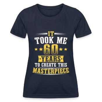 60e anniversaire 60 ans de la sentence - T-shirt sport Femme - bleu marine - Devant - AI Model Female 172 light (172cm)