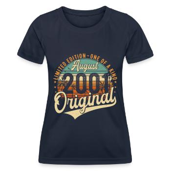 August 2001 Vintage Birthday Retro - Women's Functional T-Shirt - navy - Front - AI Model Female 172 light (172cm)