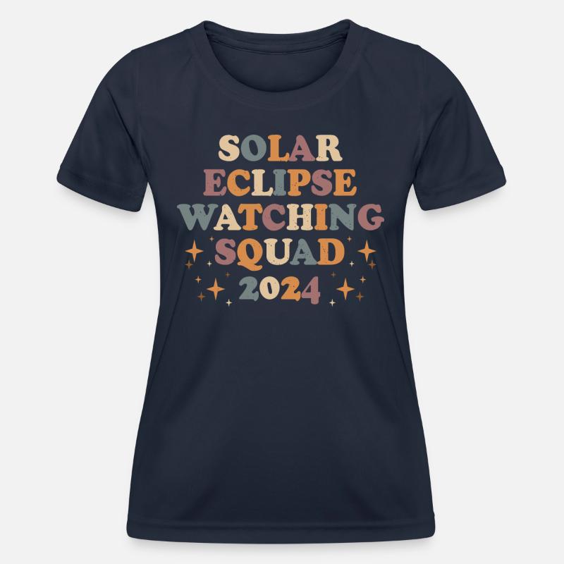 Solar Eclipse 2024 - Women's Functional T-Shirt - navy