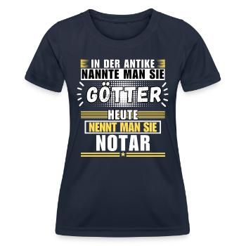 Gods in antiquity. Notary today - Women's Functional T-Shirt - navy - Front - AI Model Female 172 light (172cm)